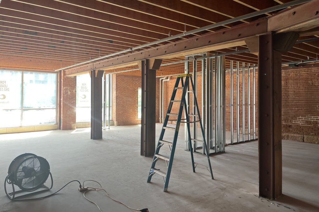 Collaboration and conference room space during construction build out